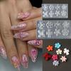 Pink Floral Shape Silicone Nail Mold Transparent 3D Nail Mold New Flower Nail Mold  Nail Carving