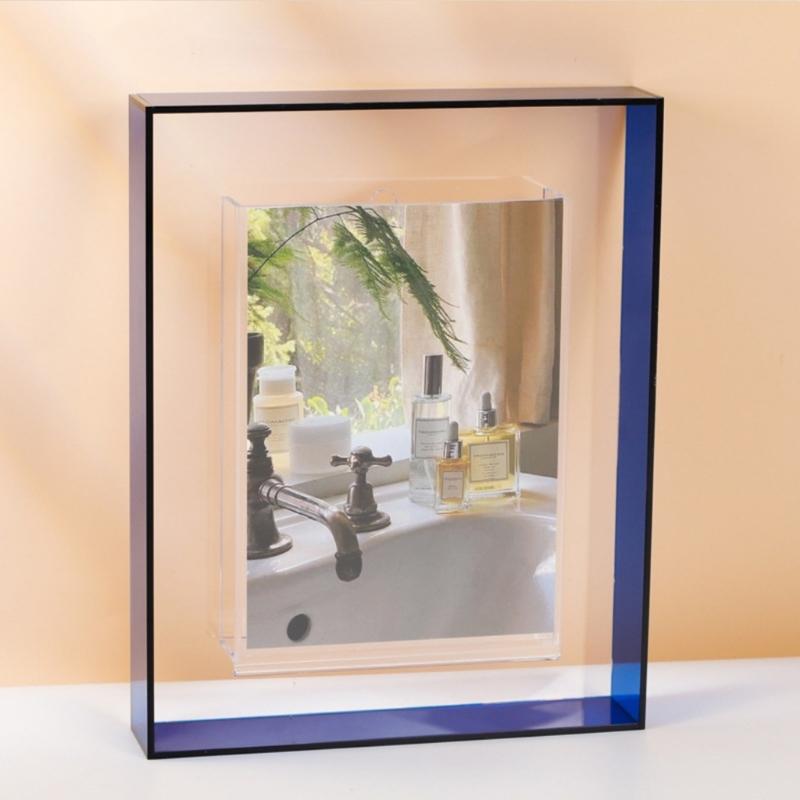 Photo Frame Acrylic Photo Holder for Desktop Display Support Horizontaled Vertical Clear