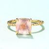 Tancise Classic 925 Sterling Silver 88*8 Pink Quartz Ring Ladies Jewelry Wedding Promise Party Gift