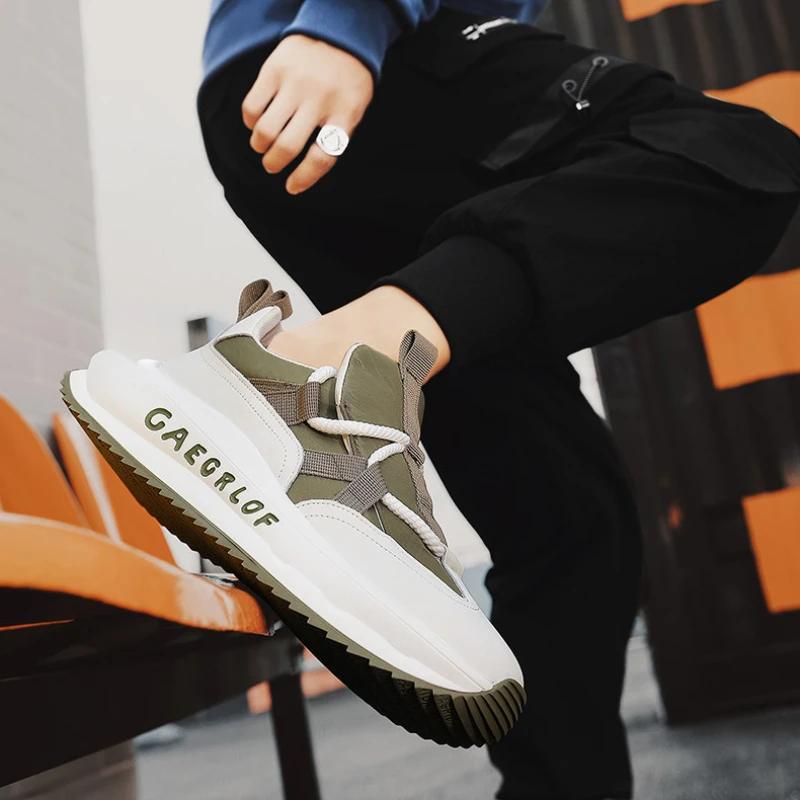 Мужская обувь на толстой подошве с высокой подошвой 2024 года, новая универсальная мужская дышащая нескользящая спортивная обувь, удобная повседневная обувь для путешествий на открытом воздухе