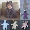 Warm Teddy One Piece Kids Newborn Baby Infant Winter Warm Lovely Cute Hooded Fleece Romper Pajama