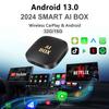 Car 4G Smart AI Box for Car Radio with Wired CarPlay Plug and Play Ai Box 2+16G/2+32G Play Ai Box for Android 13 for YouTube