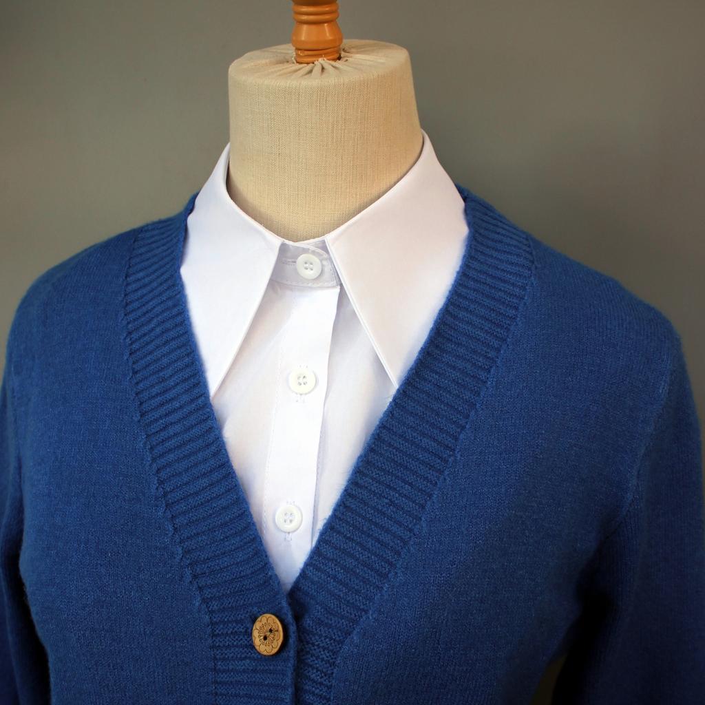 1 Unisex Cotton-Blend Big Lapel Detachable Shirt-Style Collar – New Professional Design, All-Season Layering Accessory