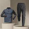 Men's Quick-Dry Half-Zip Track Suit: Long-Sleeve Top & Trousers for Running & Fitness