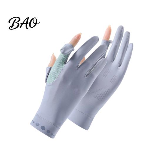 Cycling Sun Gloves Summer Driving Gloves, Cooling Protection Full Finger UV with Anti-Slip Palm, Ultra Thin Ice Silk for Women Outdoor Sports