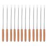 12Pcs Household Kitchen Stainless Steel Barbecue Fork Skewers Barbecue Kabob Needle BBQ Utensil