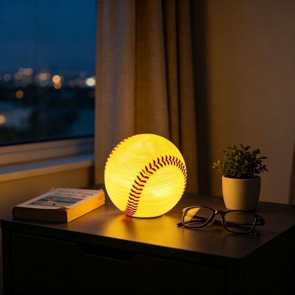 Silicone Softball Lamp Gift 3D Bedside Lamp Sport Theme Softball Night Light Kids Room