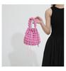 New Folded Bucket Bag Street Fashion Canvas Shoulder Bag Soft Texture Large Capacity Commuter Casual Puff Cloud Bag