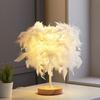Warm Small Feather Table Lamp LED DC 5V USB Romantic Creative For Wedding Decoration Night Light Girl Bedroom Bedside Atmosphere