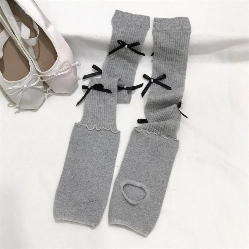 Хлопковые носки JK до середины икры с бантом, корейские Ins, длинные носки с бантом, женские, для девочек