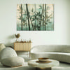 Canvas Print, Bamboo Stems On Pastel Background