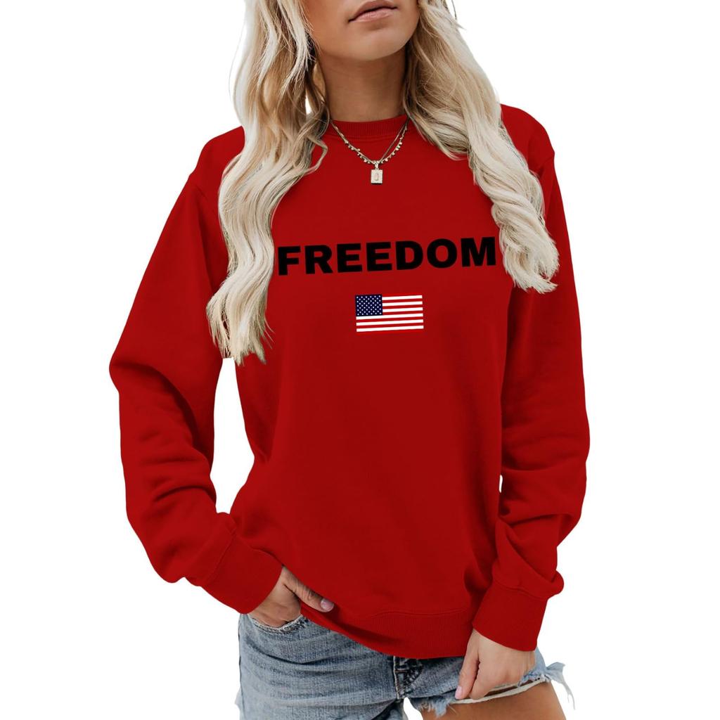 Women's Fashionable Casual Round Neck Loose Long Sleeved Printed Sweatshirt
