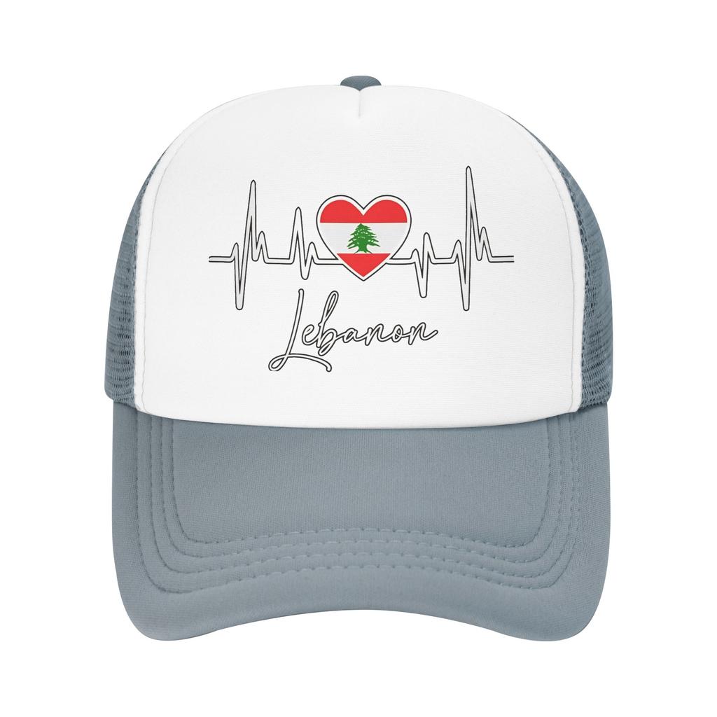 My Heart Beats For Lebanon Sun Hats Classic UnisexTeens Mesh Trucker Hat Breathable Print Outdoor Sport Baseball Caps