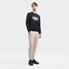 Fila X The Met 2023 Зимний Новый Вязаный Пуловер Повседневный Базовый С Круглым Вырезом Американский Свитшот Мужской свитшот Черный F11M348217FBK