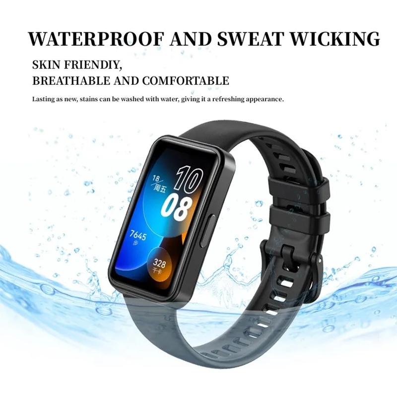 Силиконовый ремешок для умных часов Huawei Band 8, сменный браслет, мягкий спортивный браслет из ТПУ для аксессуаров часов Huawei Band8