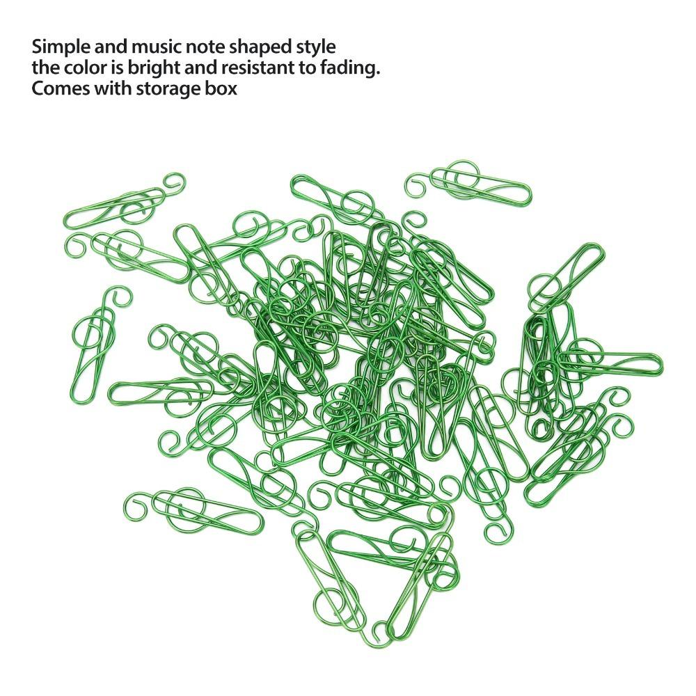 100 Pcs Anti Slip Cute Paper Clips Gold/ Green Cool Paper Clips Document Organization