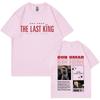 Графические футболки с изображением рэпера Дона Омара The Last King Tour Мужские Женские Горячая Распродажа Футболка с коротким рукавом Круглый вырез Хлопок Свободная одежда Унисекс