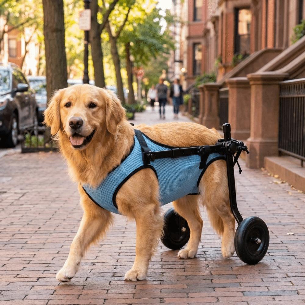 Adjustable Pet Wheelchair Cart Comfortable Rehabilitation Walking Assistant  Outdoor Use