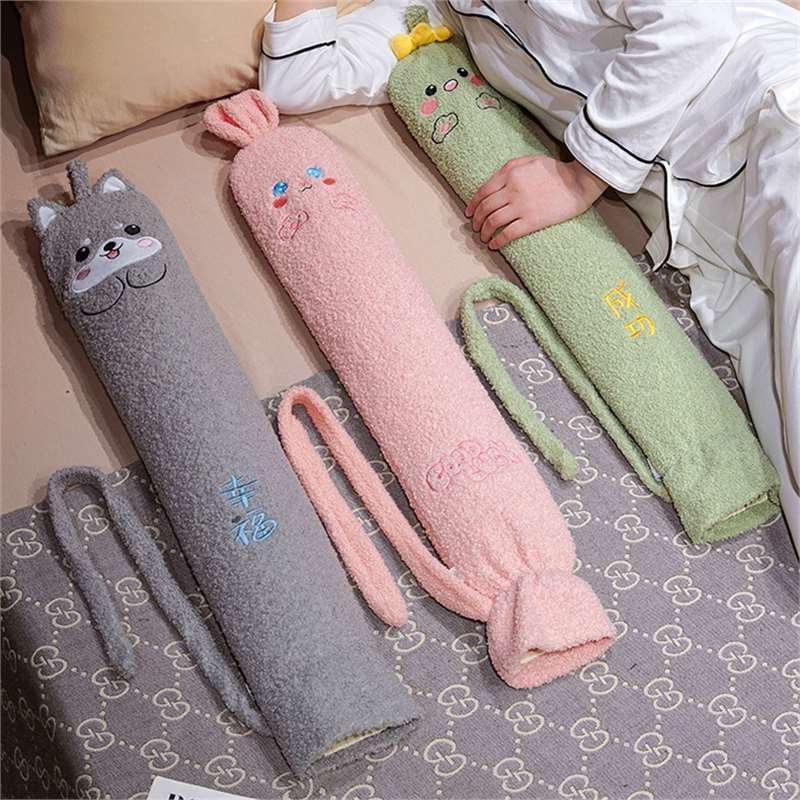 Cute Cartoon Hot Water Bottle & Long Pillow for Warming Hands & Sleeping, Ideal for Pregnant Women & Girls