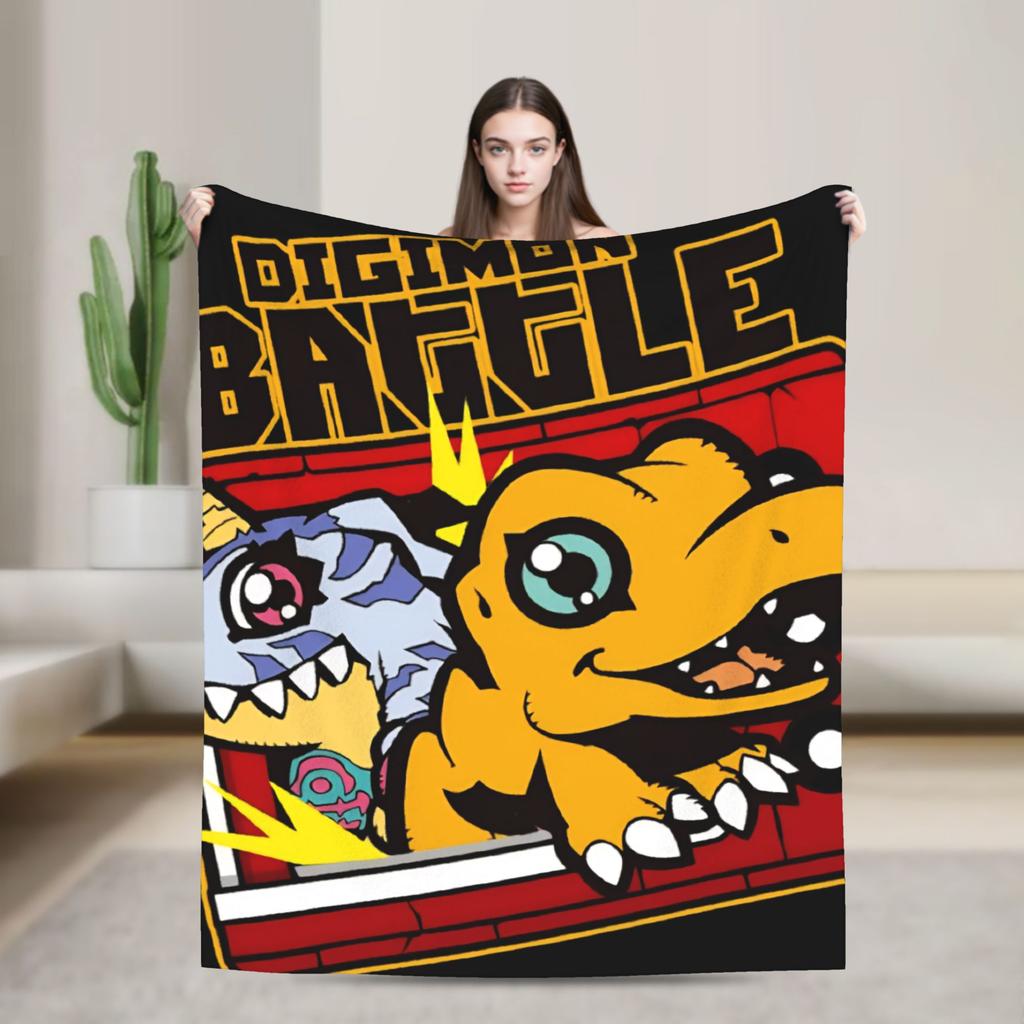 Дигимон Приключения Гатомон Фланелевые Одеяла Теплое Мягкое Постельное Белье Пледы для Гостиной Пикника Пушистое Покрывало Чехол на Диван-Кровать
