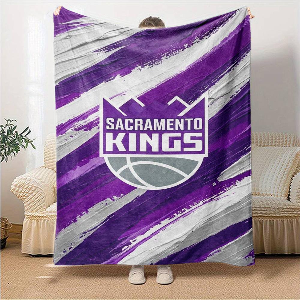 Фланелевое одеяло с принтом Sacramento Kings Высококачественное Теплое Уютное Покрывало для Всех Сезонов Идеально для Подарков Декор Дома