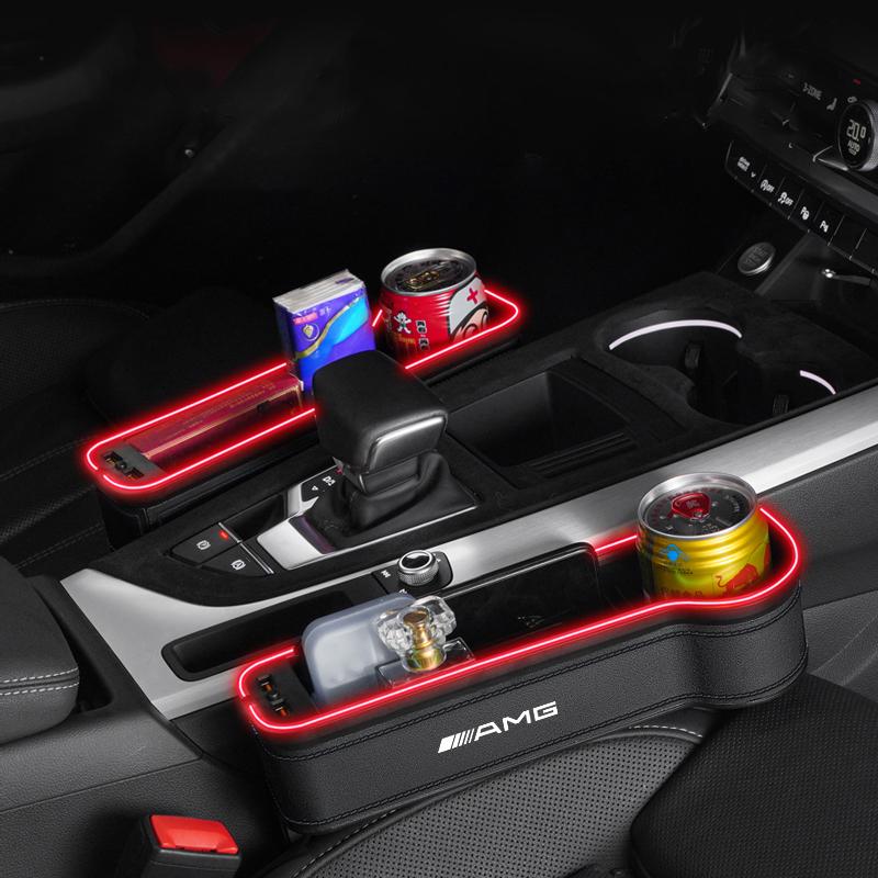 Car Seat Gap Organizer USB Charging Multifunction Storage Box For Mercedes Benz AMG A B C E G CLA W211 W203 W204 C260 E300L A200