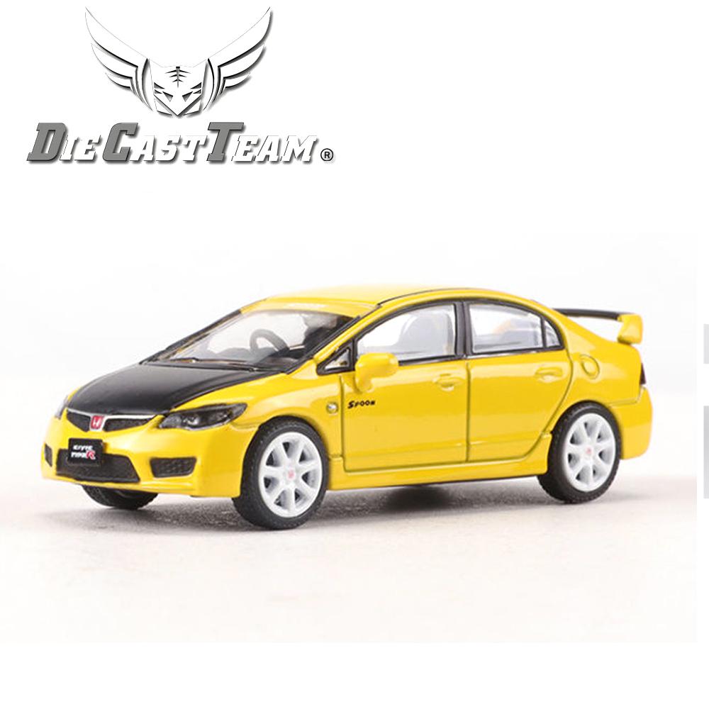 DCT 1/64 FD2 Модель 8-е Поколение Honda Civic Type R Автомобиль Сплав Моторное Транспортное Средство Литая Металлическая Модель Детские Рождественские Подарки Игрушки для Мальчиков