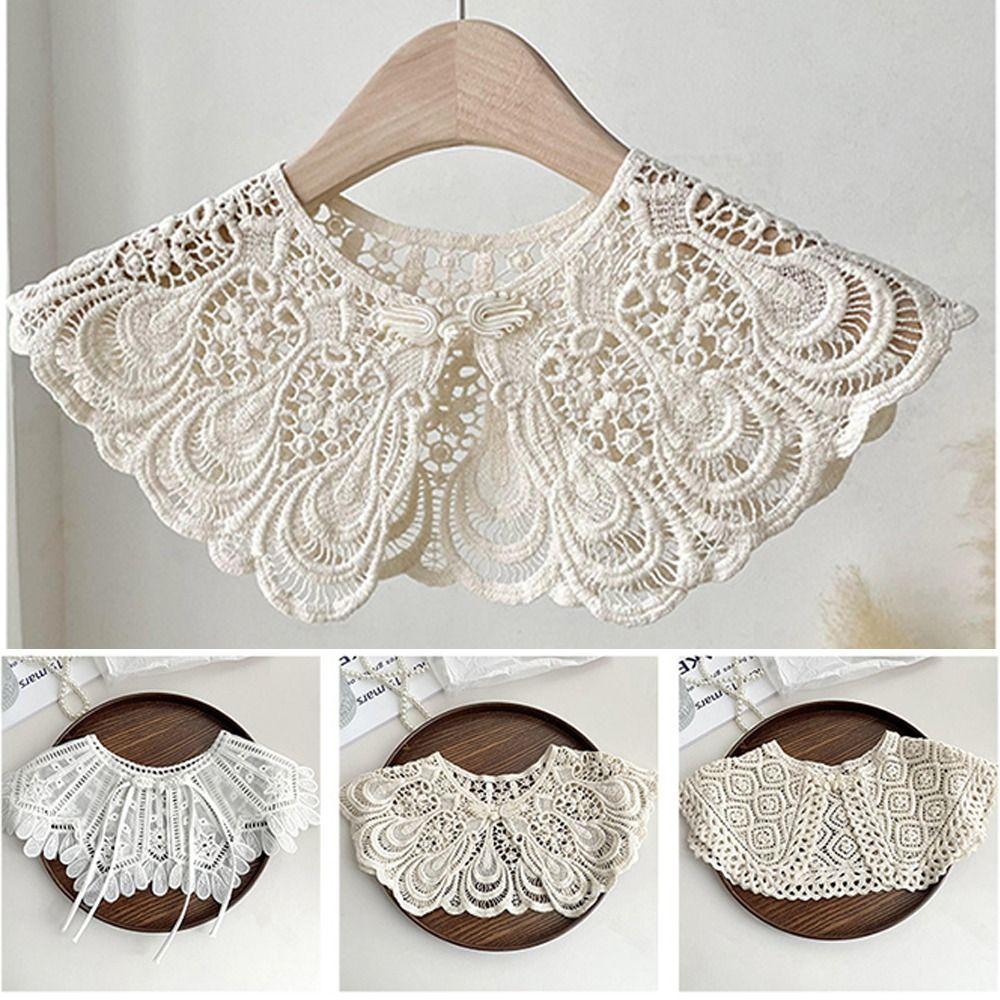 Shawl Wrap Ladies Top Collars Lace Decor Detachable Lapel Elegant Lace Fake Collar Women