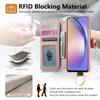 For Samsung Galaxy A15 4G/5G Case RFID Blocking Zipper Wallet PU Leather Mobile Cover