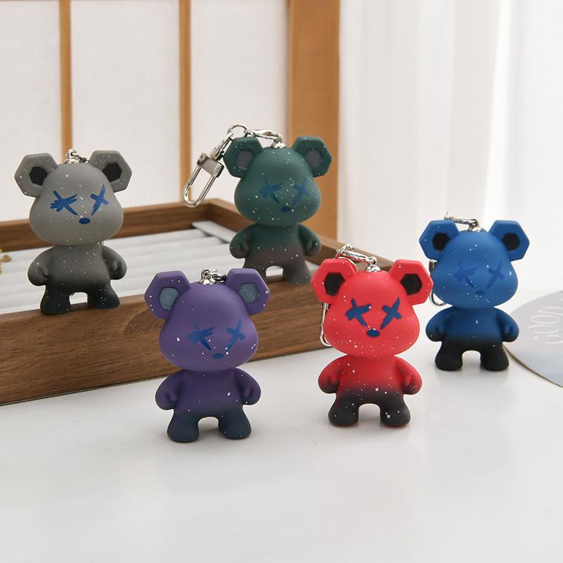 Starry Bear Acrylic Chameleon Keychain Color Changing Christmas Festival Gifts