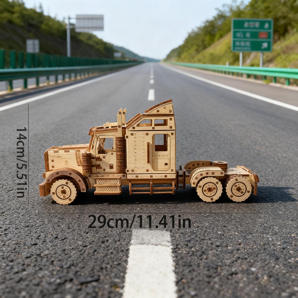 Сделай сам Американский Грузовик, 3D Деревянная Пазл-Конструктор, Набор для Рукоделия, Ручная Сборка Модели, Интерактивное Занятие, Украшение Стола, Подарок на День Рождения или Рождество