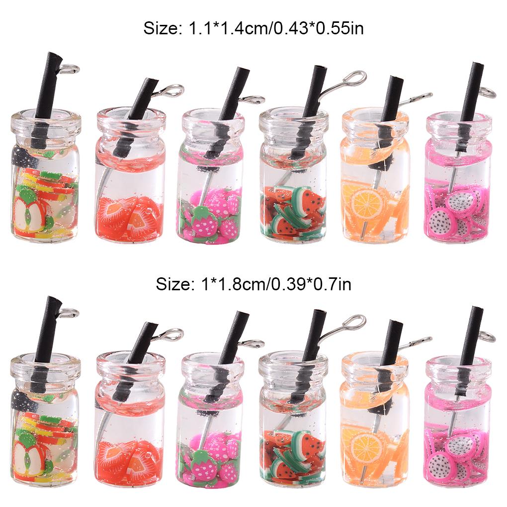 Брелок для ключей Многоцелевая серьга в форме фрукта Брелок для ключей DIY Стеклянные бутылки Изысканная клубника Многофункциональный брелок для поделок