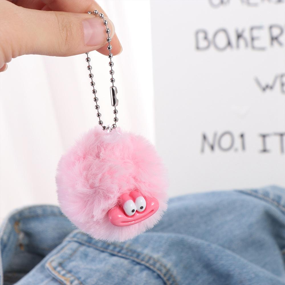Cartoon Funny Clown Keychain Plushies Big Mouth Plush Pendant Fashion Sausage Mouth Keyring  Car