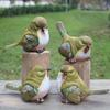 4pcs/set  Natural Emulational Resin Birds Garden Set Indoor Decorative Crafts Small Ornaments Garden Decor
