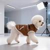 Pet Dog Winter Brown Leather Plush Coat Autumn Cat Teddy Schnauzer Thick Warm Fashion Vest Hoodie Clothes Seasonal Accessories