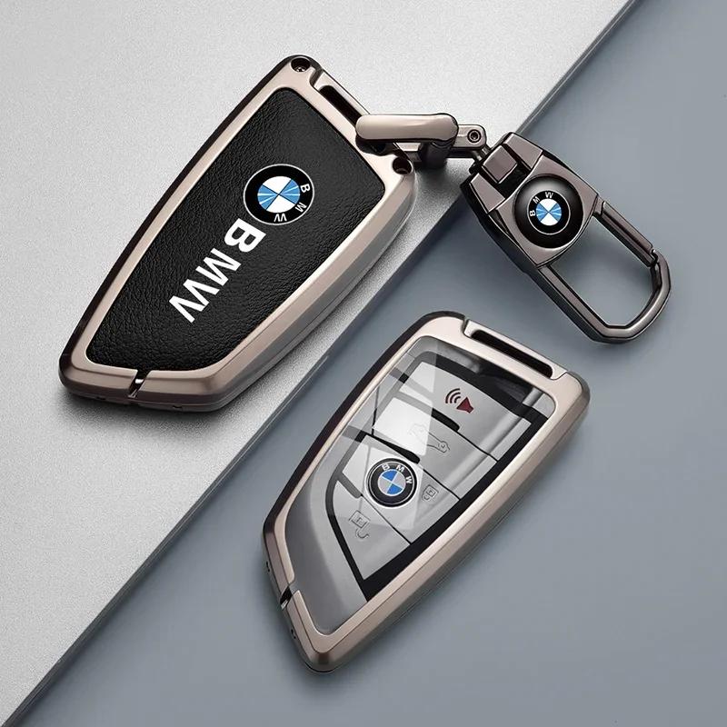 NEW Metal Car Key Case Cover Shell Fob For BMW i7 X7 G07 LCI iX I20 X1 U11 7 Series G70 G09 XM U06 G81 M3 2023 Protector Keyless PO2