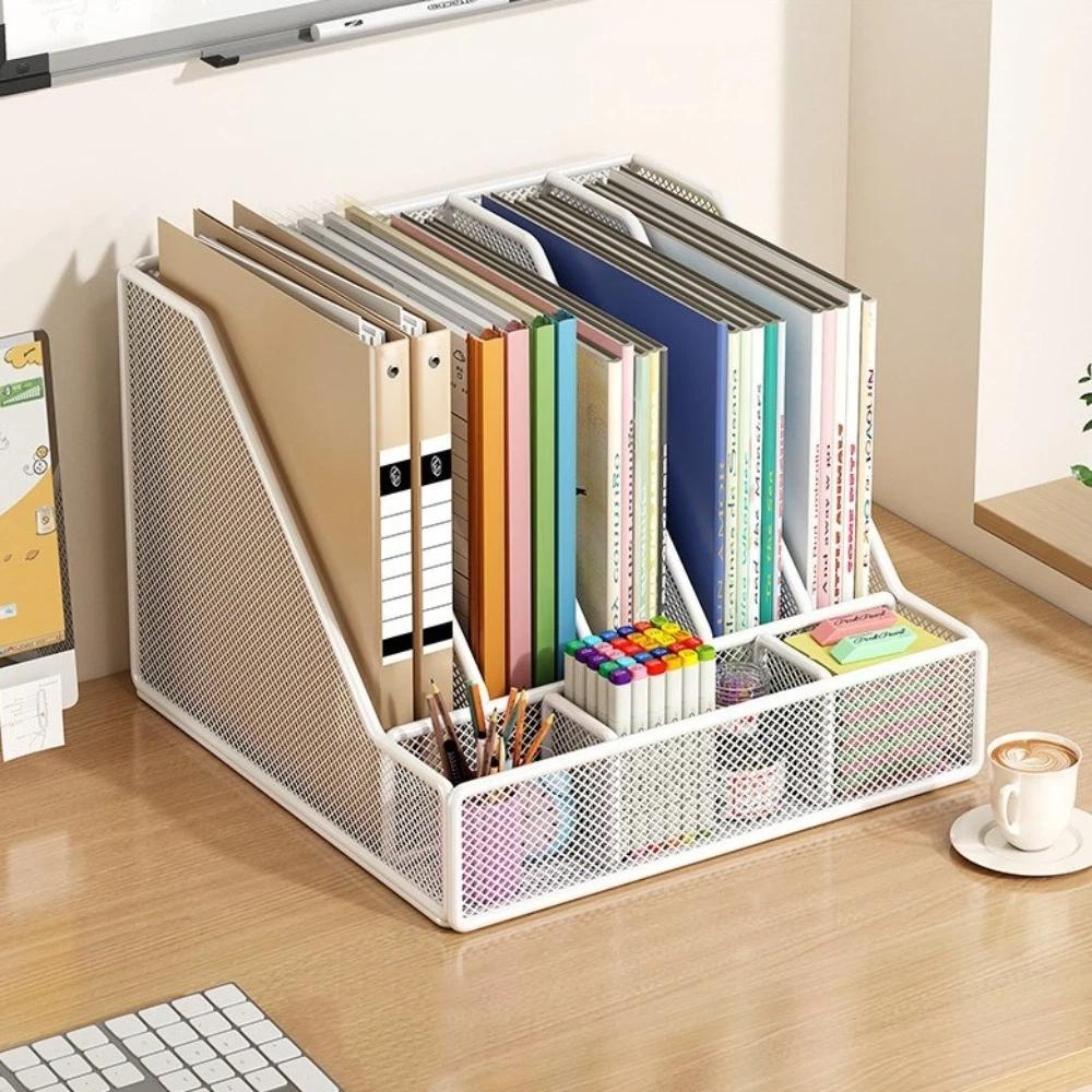 Multi-functional Desk File Organizer Space-saving Document Management Rack Office Supply