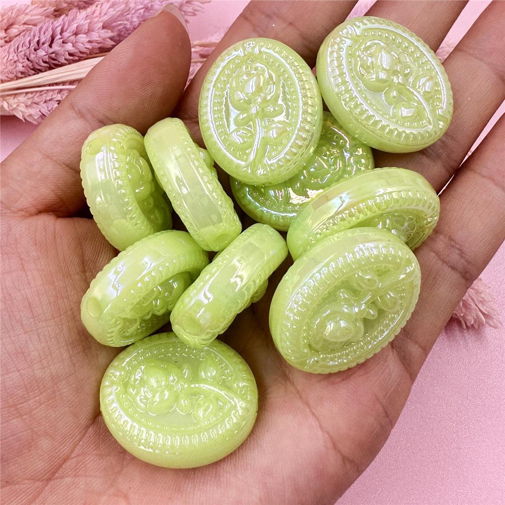 Home Party Supplies Acrylic DIY Jewelry Accessories For Bracelet Necklace Making 23.3*27.7mm Creative Charms Pendants Fashion 10Pcs Rose Flower Beads