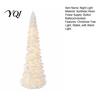 Small Artificial Tree Lamp Christmas Night Light with Snow Effect, Battery Operated LED Pine Resin Table Decor Lamp, Modern Style Lighting for