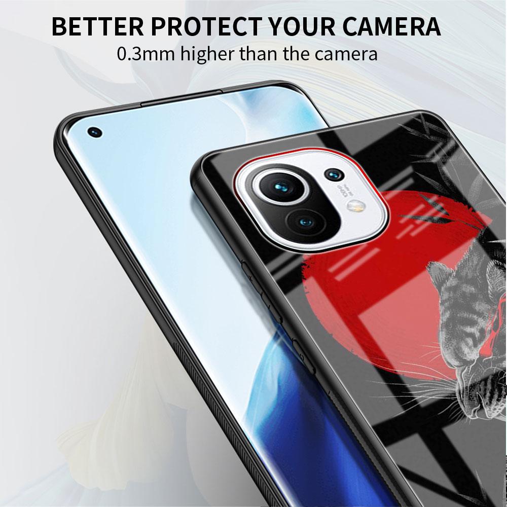 Стеклянный чехол для Xiaomi Poco X3 NFC 11 Lite 11T F3 M3 для Redmi Note 11 10 9 8 Pro 10S 9S 9A 9C, чехол для телефона Лев Волк