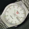 USED VINTAGE SEIKO 5 AUTO 6309A JAPAN MENS D/D SILVER WATCH 588a-a310187-2 SKU588a-a310187