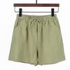 Summer Loose Cotton Linen Plus Size Sports Casual Solid Color Pocket Shorts Women's Wide-leg Pants