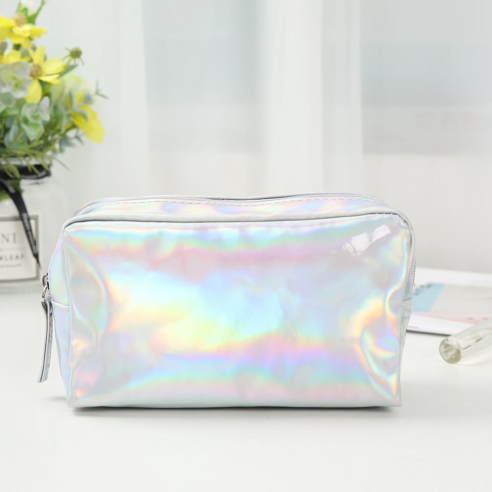 Makeup Fashionable Pu Bag Portable Colorful Square Large Capacity Bag Storage