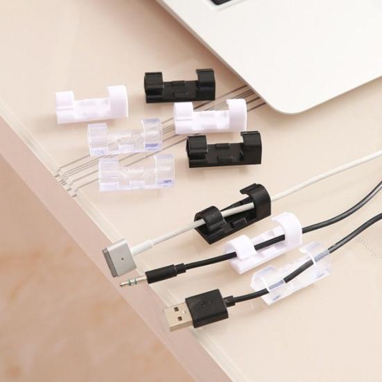 20Pcs Adhesive Data Cable Charging Wire Holder Clips Wall Desk Cord Organizer