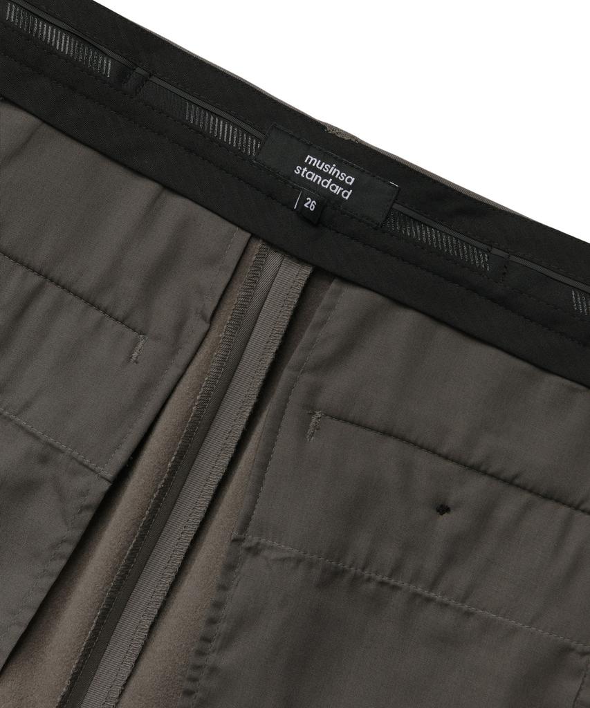 MUSINSA STANDARD WOMAN Женские плотные прямые брюки с подкладкой из флиса, зауженные к низу, со скрытой эластичной талией [Тепло-серый]