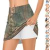 Женская повседневная юбка с высокой талией и принтом, короткая юбка-полусолнце, спортивная юбка, плиссированная юбка