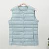 Женский легкий жилет из белого утиного пуха - Без воротника, Без рукавов, Зимнее нижнее белье