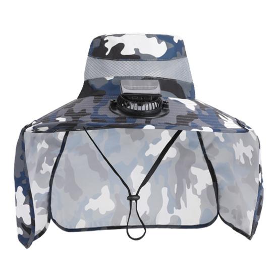 Солнцезащитная шляпа с камуфляжным принтом, широкополая рыболовная шляпа с двухрежимным вентилятором, регулируемая шляпа с защитой от ультрафиолета и тремя передачами