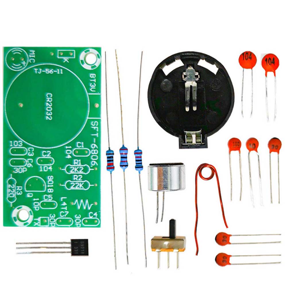 DC Soldering Practice Learning Microphone DIY Kit Adjustable FM Stereo Radio Module 88-108MHz