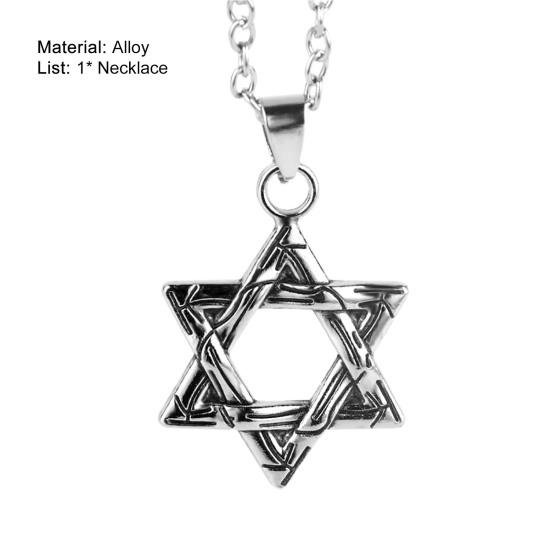 Мужское ожерелье сплошного цвета в форме звезды в стиле хип-хоп, ретро-мужская подвеска для повседневного ношения